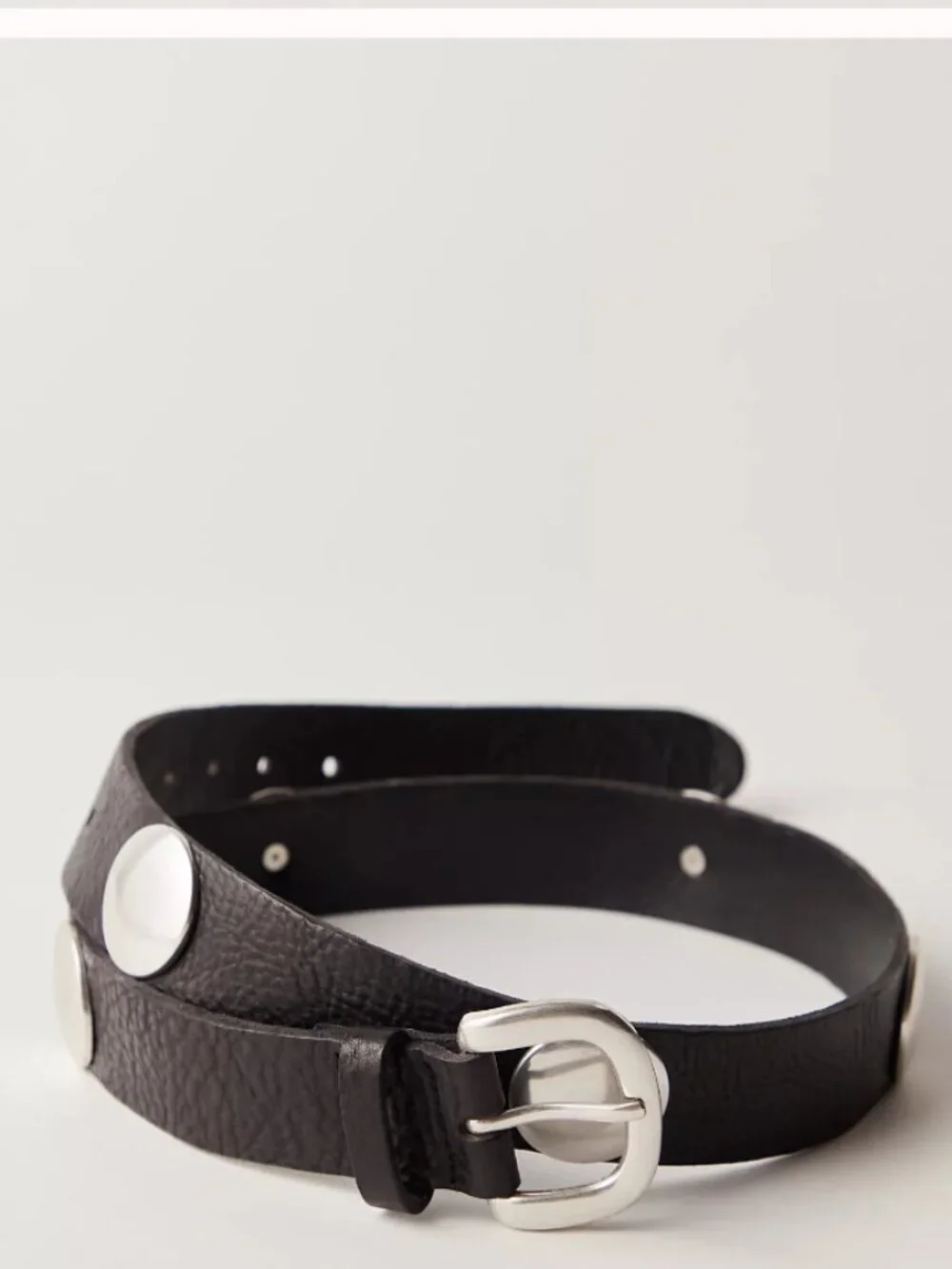 NWT Free People Rhea Leather Belt in Black